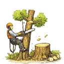 Спилювання дерев частинами